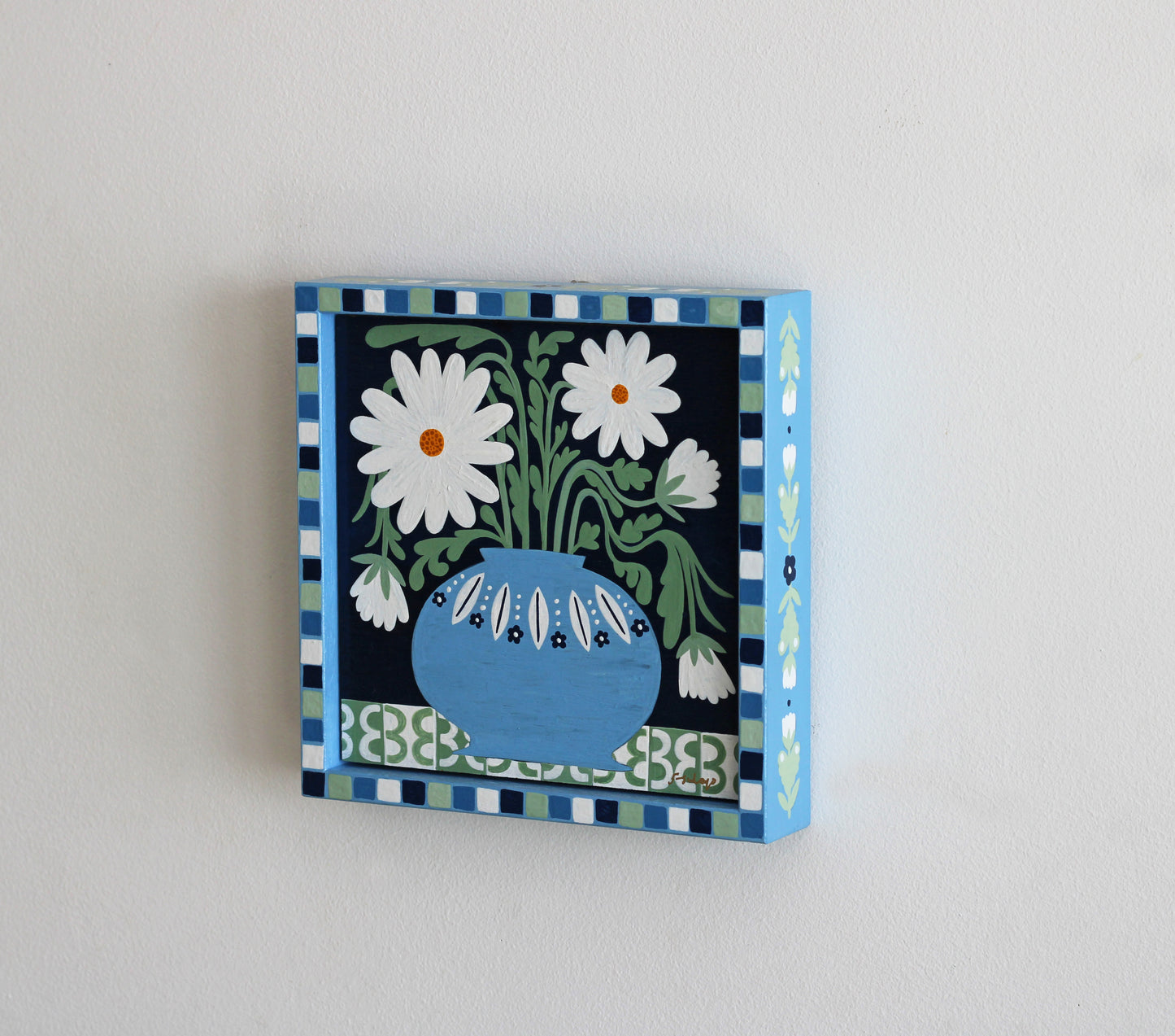 'Daisy on Navy' Original Art