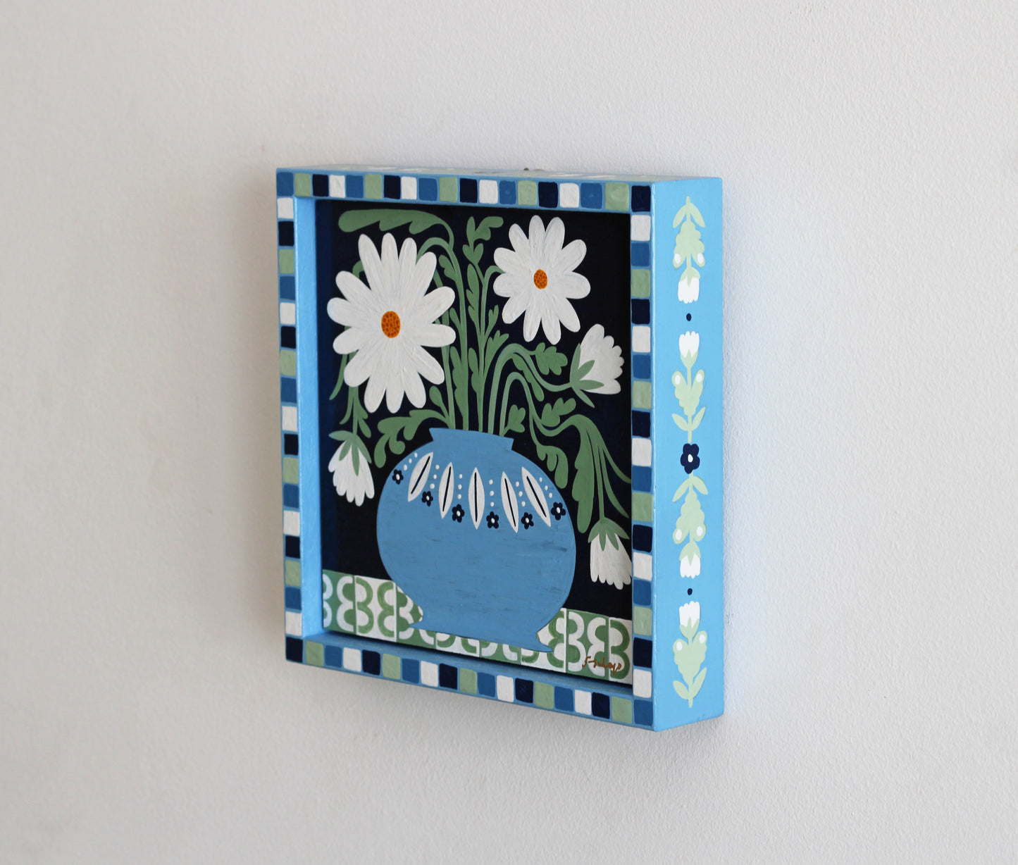 'Daisy on Navy' Original Art