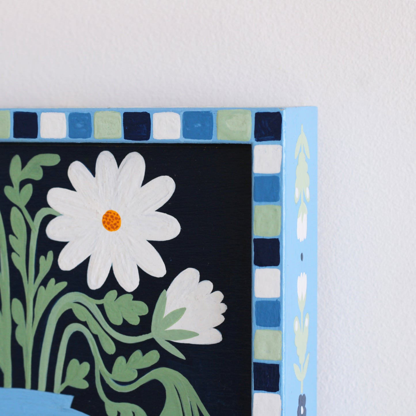 'Daisy on Navy' Original Art