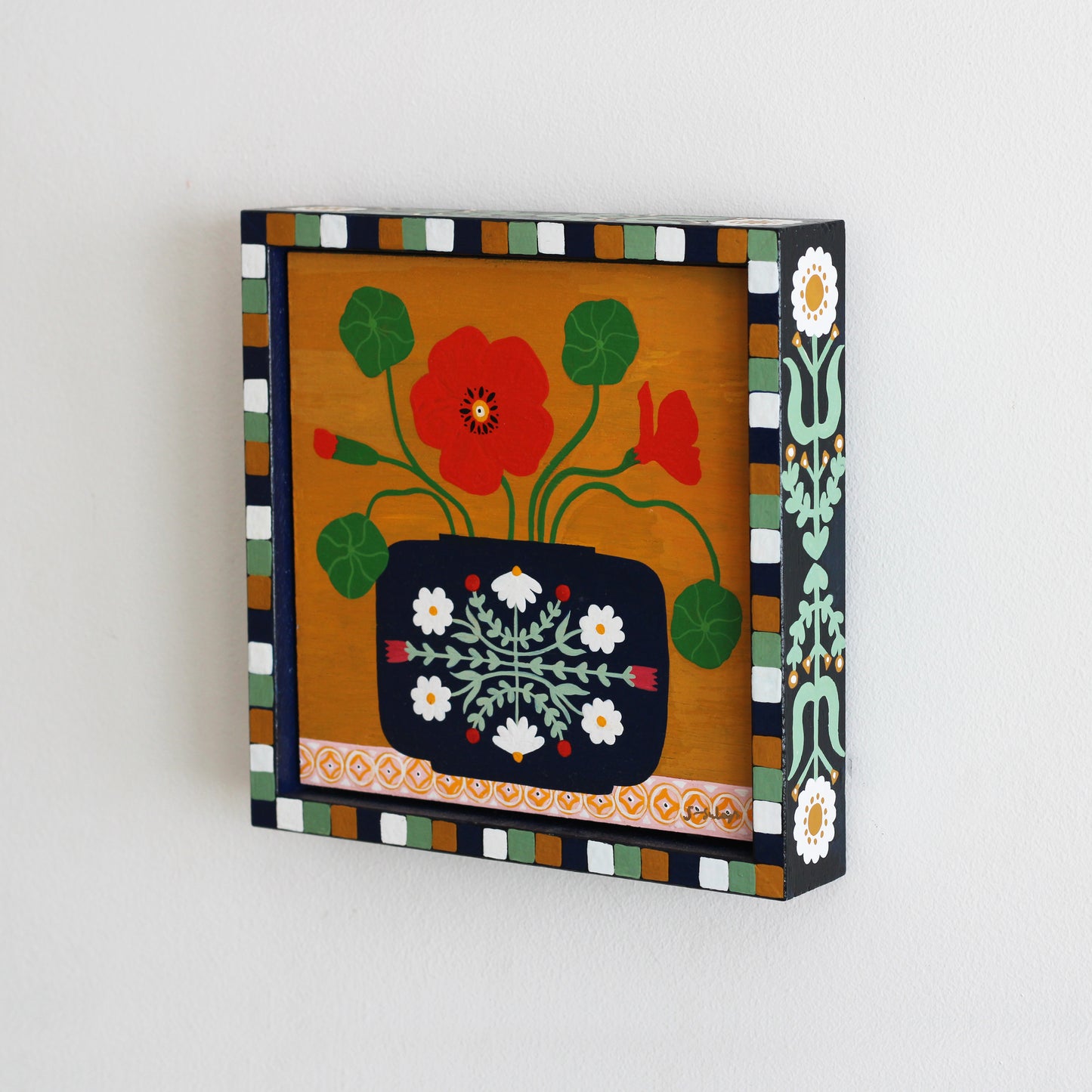'Nasturtium on Ochre' Original Art