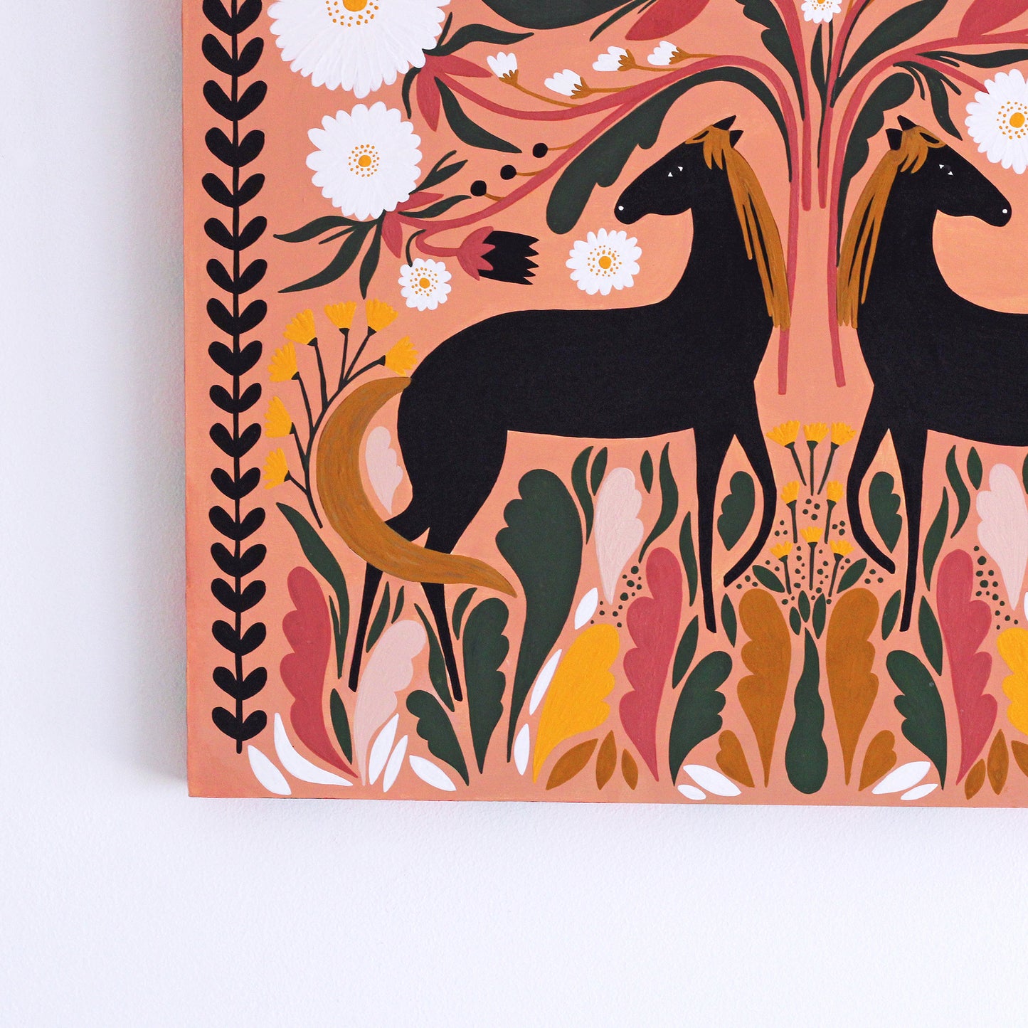 'Wild Horses and Daisies' Original Art