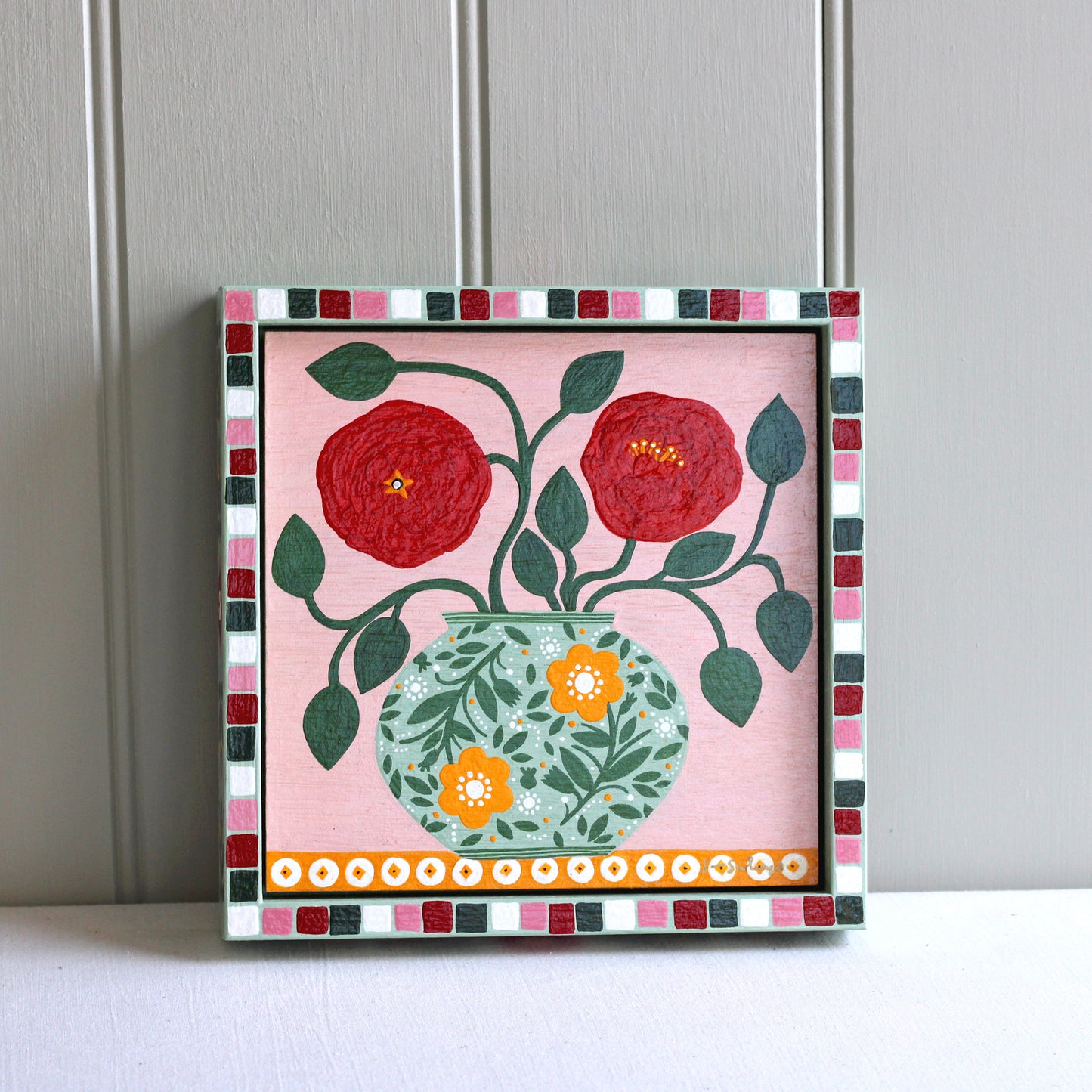 'Red Peonies' Original Art