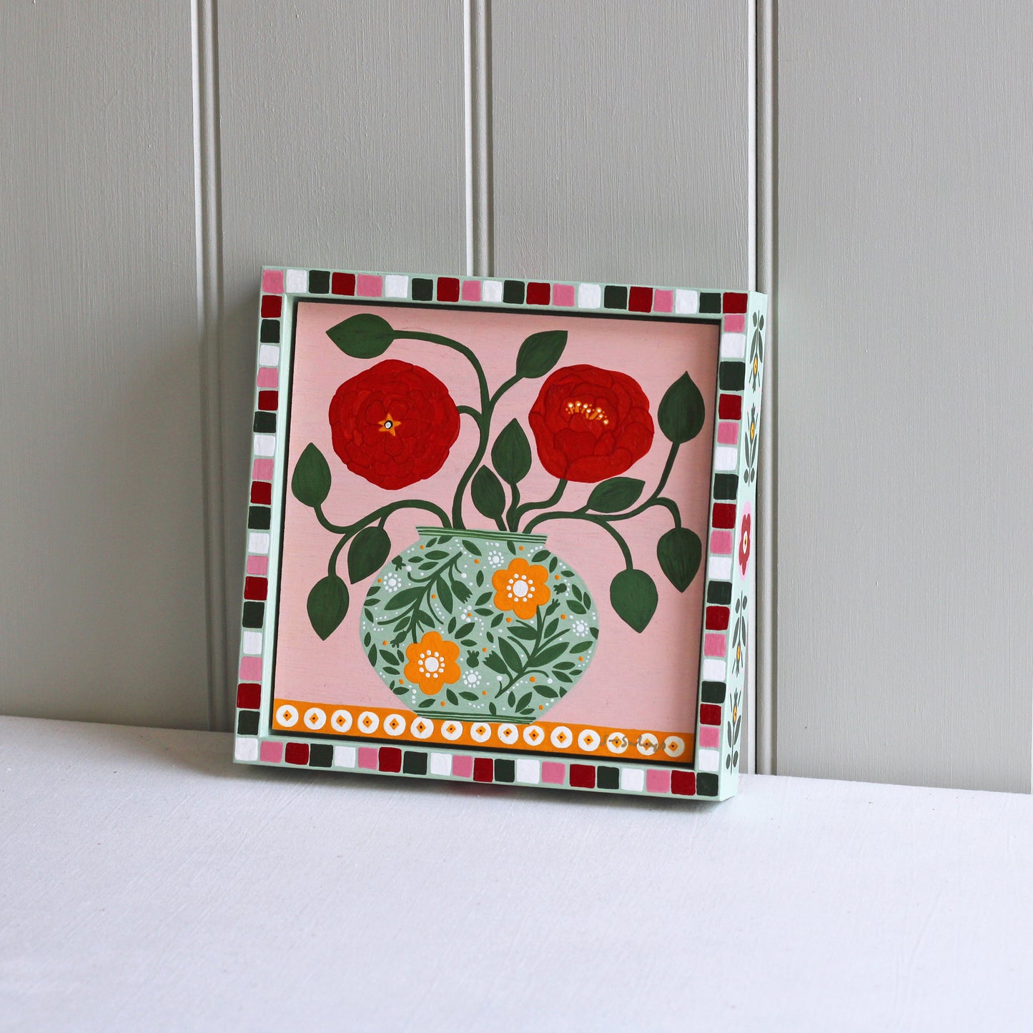 'Red Peonies' Original Art