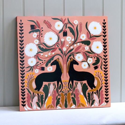 'Wild Horses and Daisies' Original Art