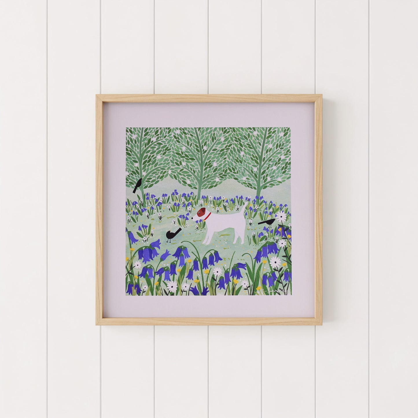 Jack Russell Among Bluebells Art Print