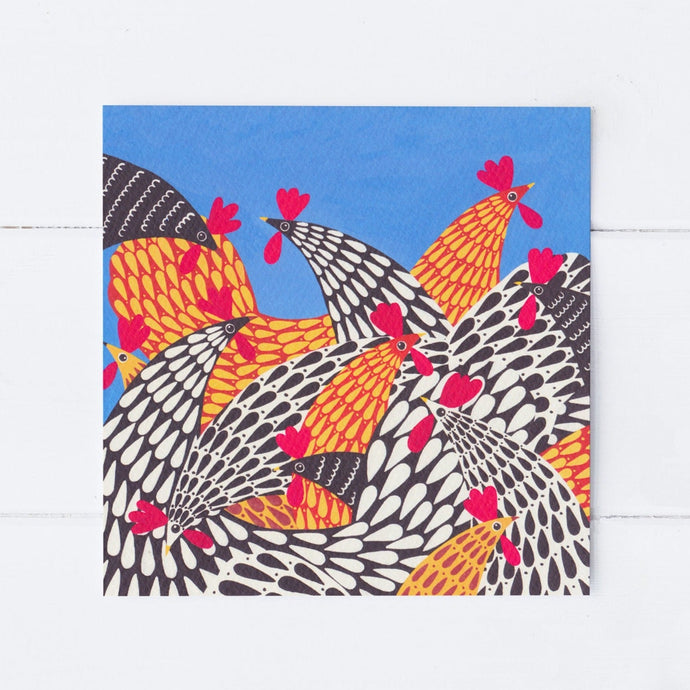 Wholesale - SS047 Hello Chickens 150x150mm, Pack of 6 Greeting Cards