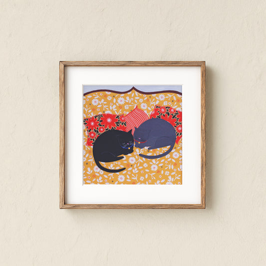 Cats Sleeping Art Print