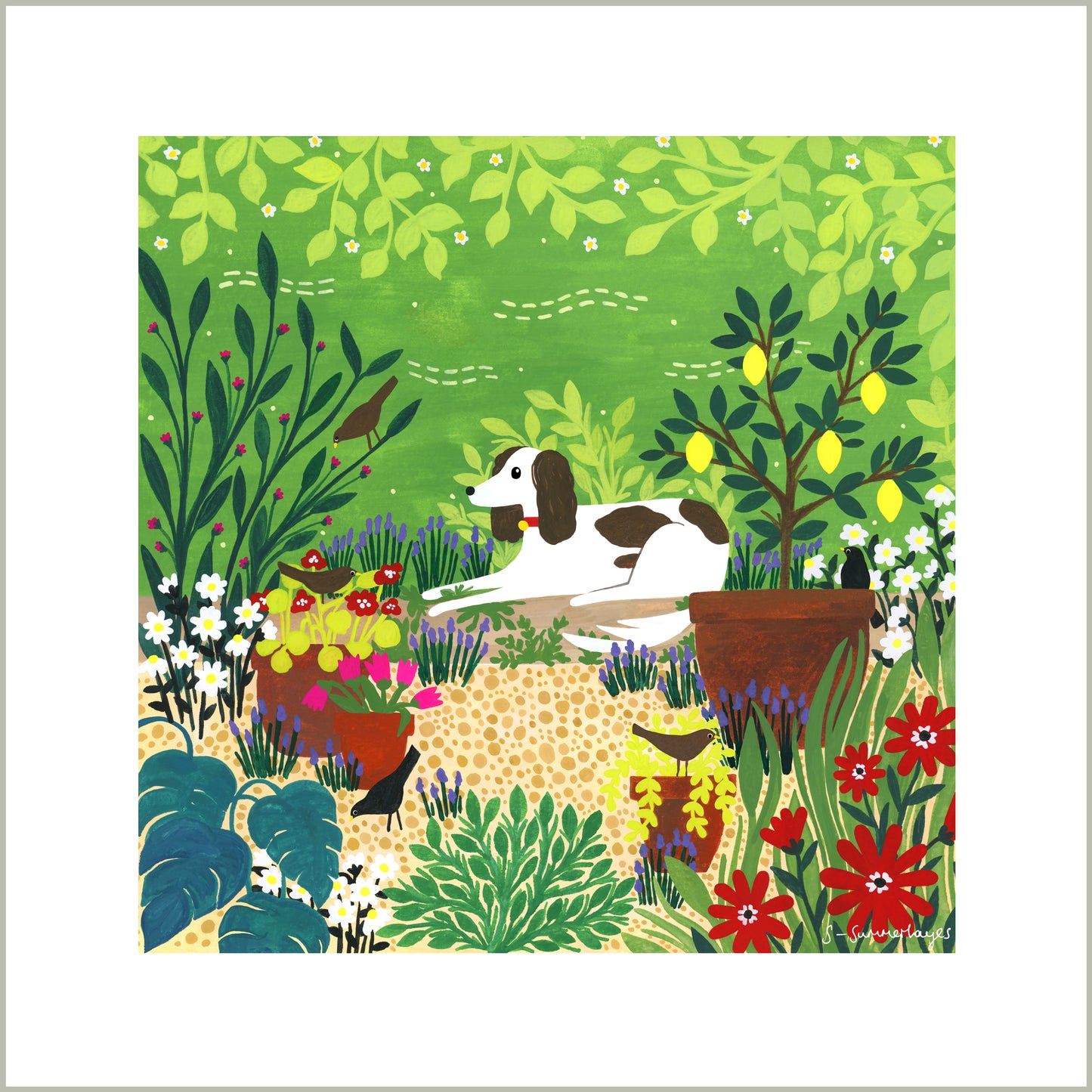 Spaniel Patio Art Print