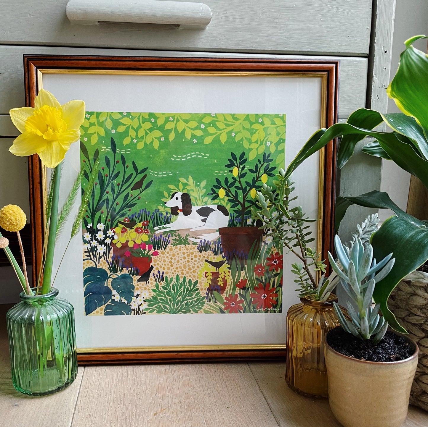 Spaniel Patio Art Print