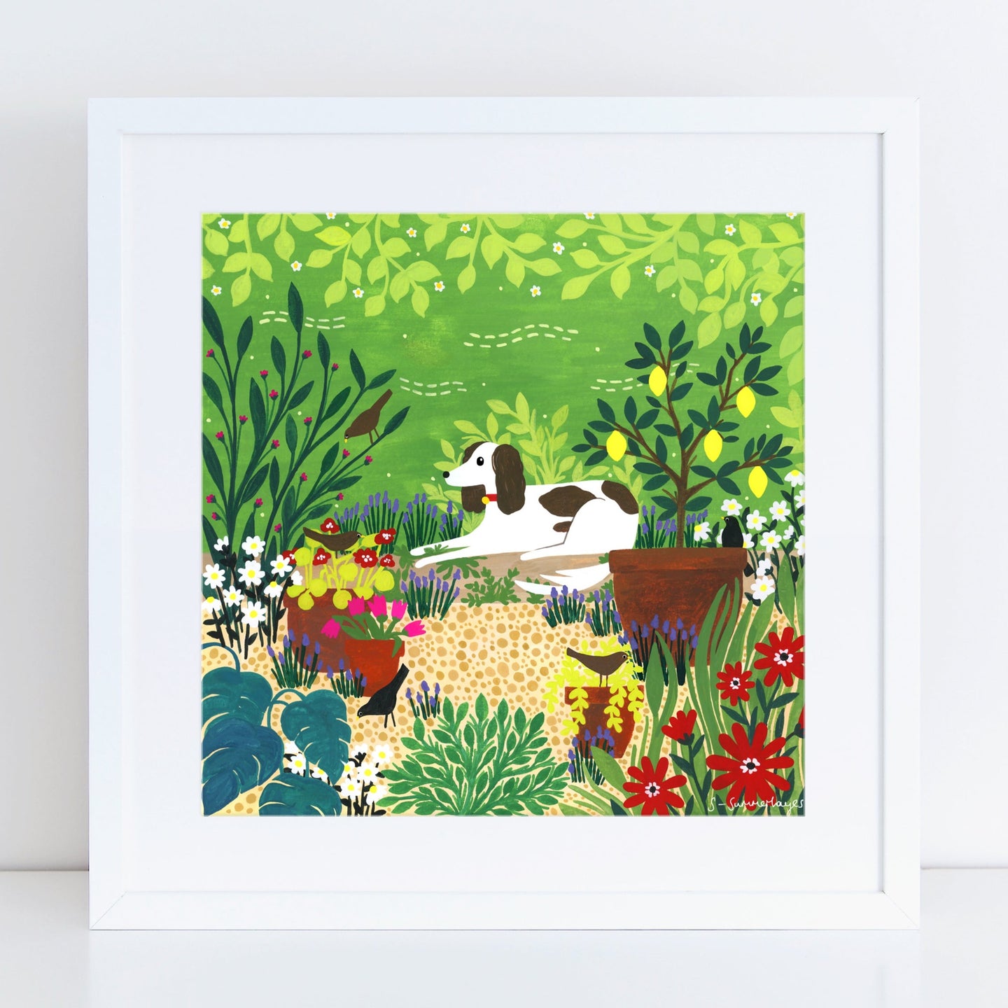 Spaniel Patio Art Print