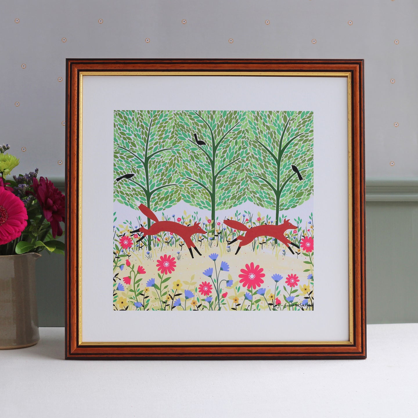 Summer Foxes Art Print