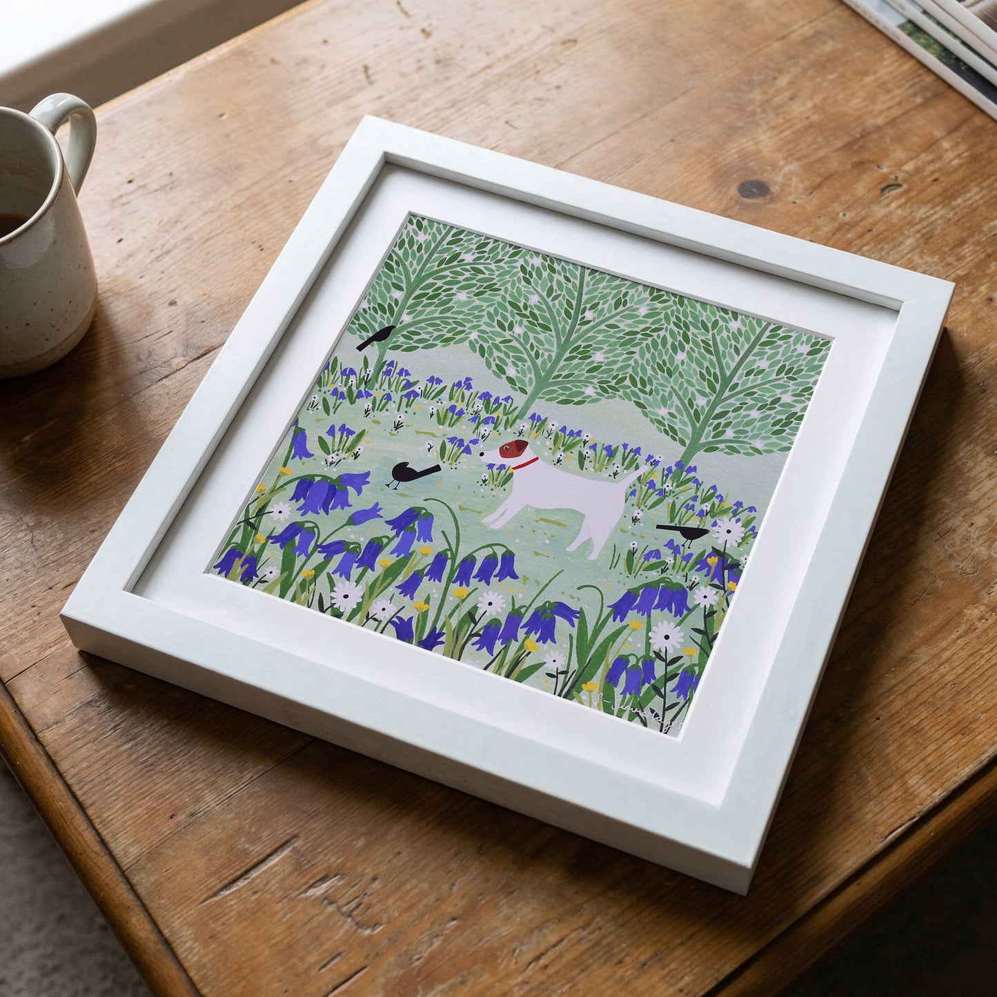 Jack Russell Among Bluebells Art Print