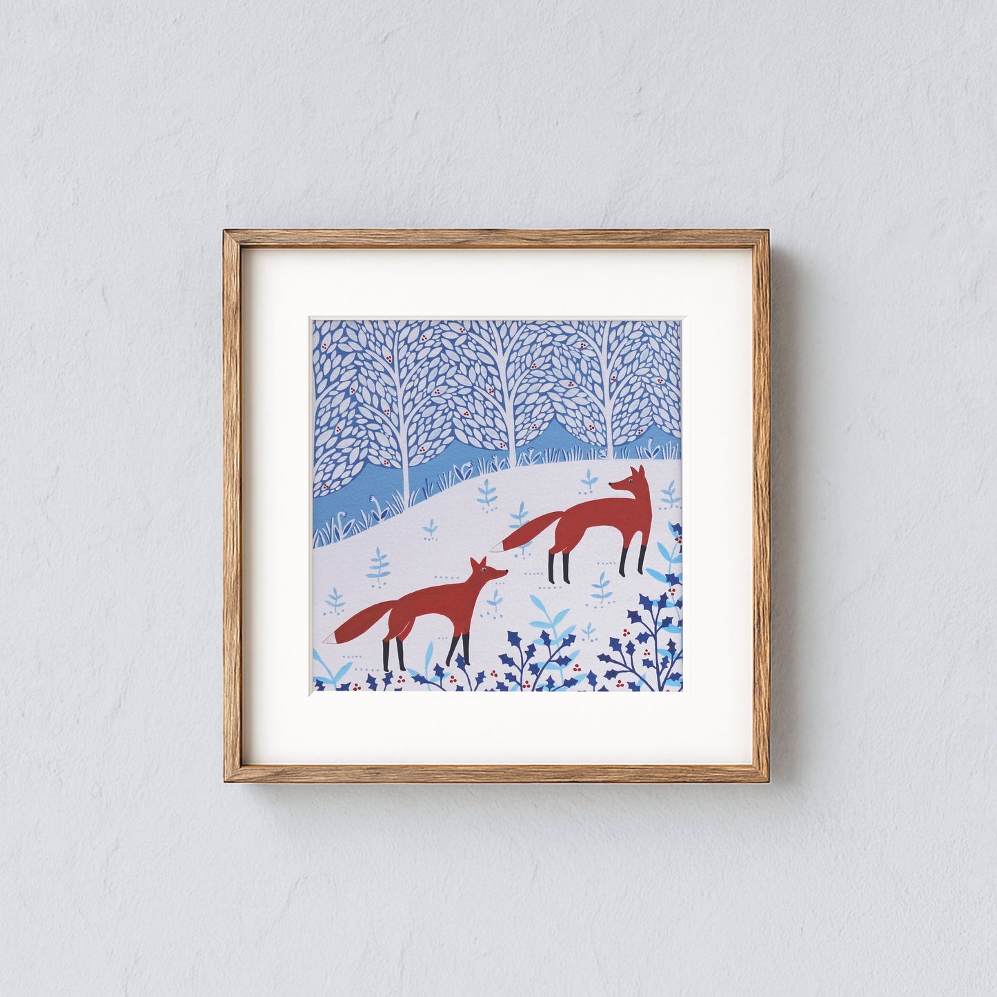 Winter Foxes Art Print