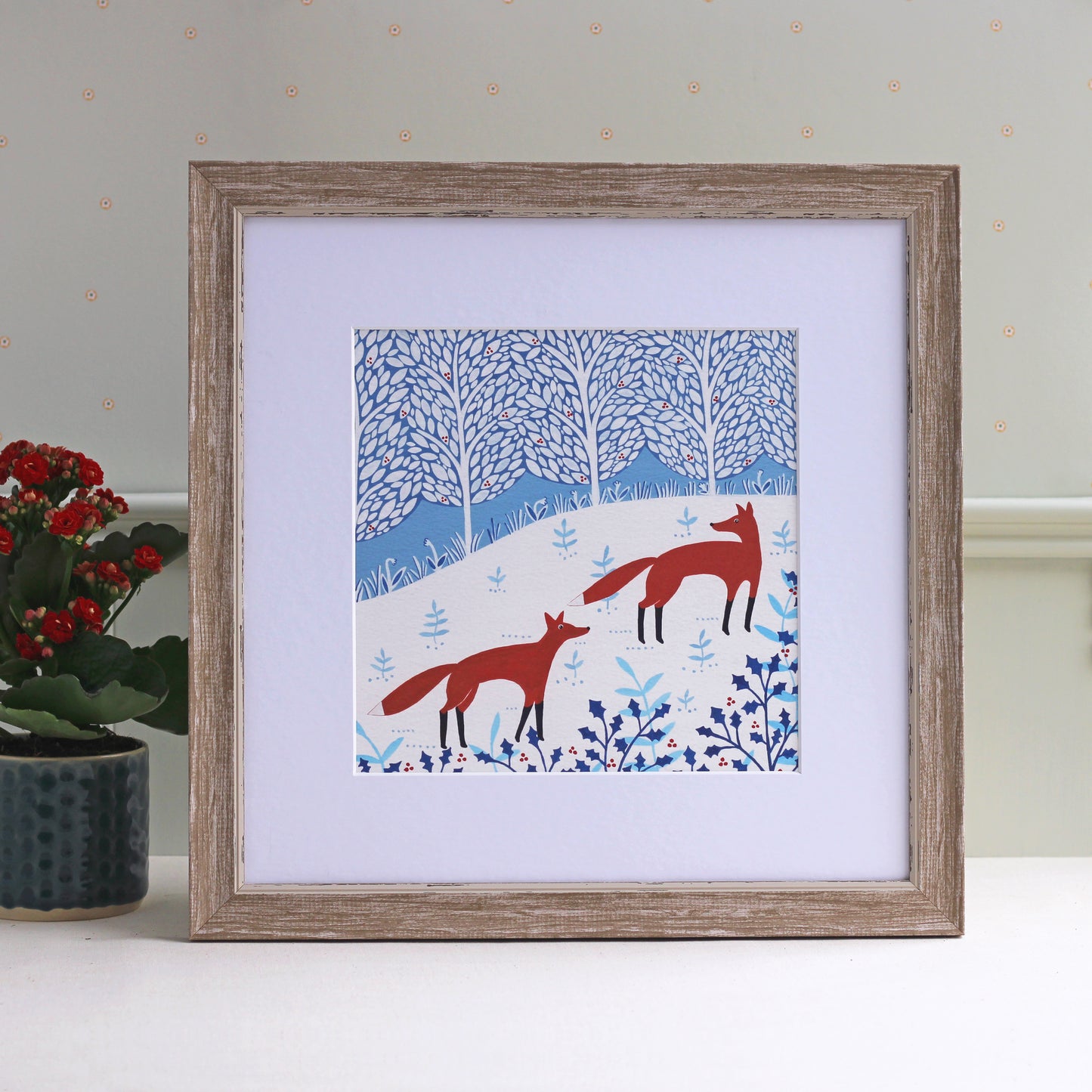 Winter Foxes Art Print
