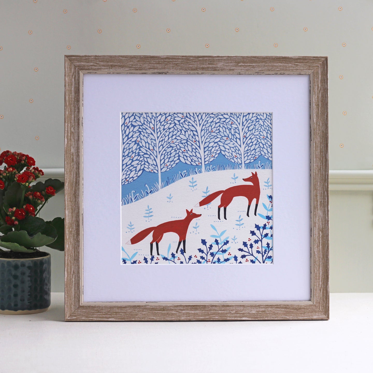Winter Foxes Art Print