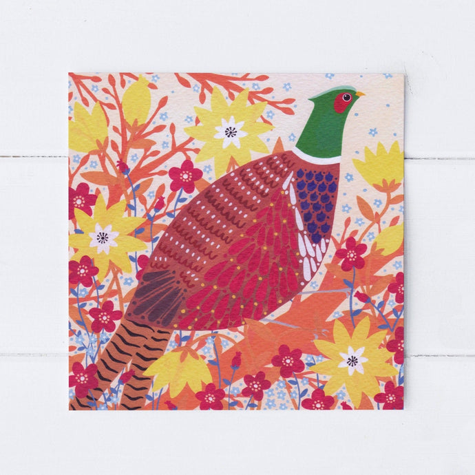 Wholesale - SS016 Pheasant 150x150mm, Pack of 6 Greeting Cards
