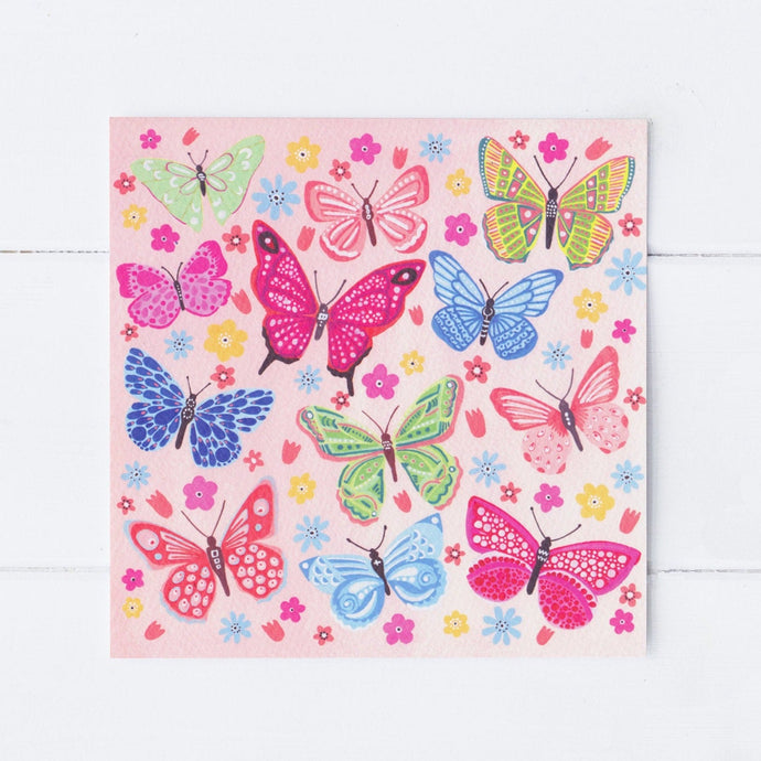 Wholesale - SS060 Butterflies 150x150mm, Pack of 6 Greeting Cards