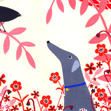 Load image into Gallery viewer, Autumn Greyhound And Blackbird Art Print