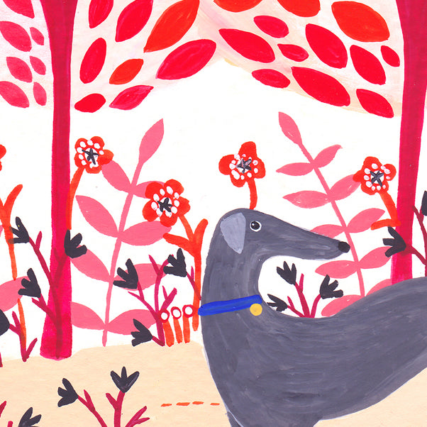 Autumn Greyhound Art Print