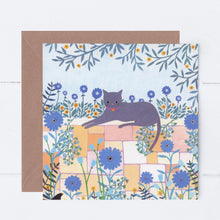 Load image into Gallery viewer, Cat On Wall Greeting Card