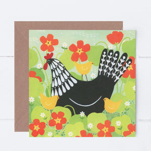 Hen And Chicks Greeting Card