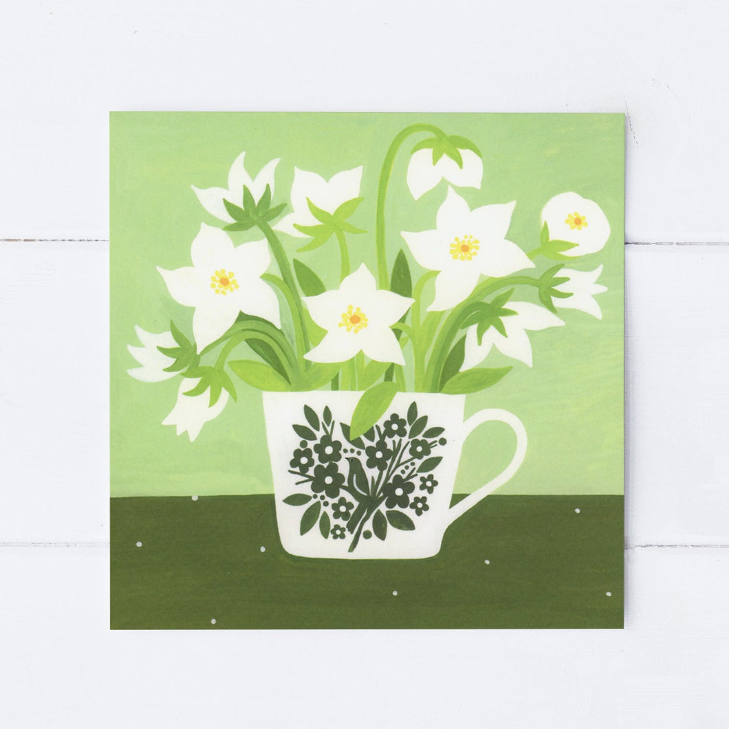 Winter Hellebores Greeting Card