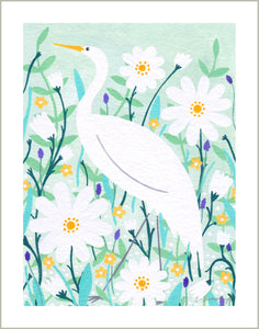 Elegant Stork Art Print