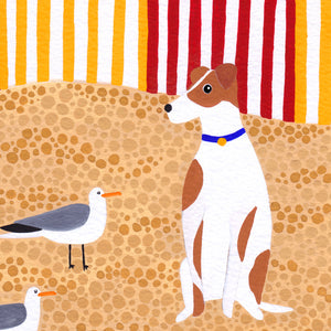 Fox Terrier at the Beach Art Print