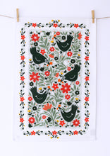 Load image into Gallery viewer, Folk Chickens Tea Towel