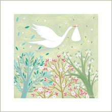 Load image into Gallery viewer, New Baby Stork Art Print
