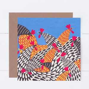 Hello Chickens Greeting Card