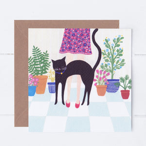 Hungry Cat Greeting Card