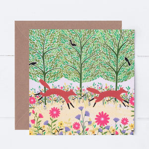 Summer Foxes Greeting Card
