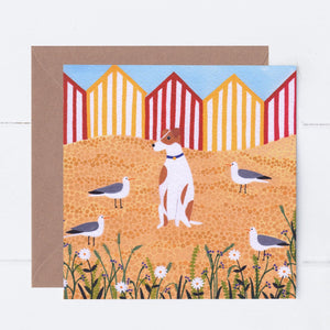 Fox Terrier at the Beach Greeting Card