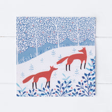 Load image into Gallery viewer, Winter Foxes Greeting Card