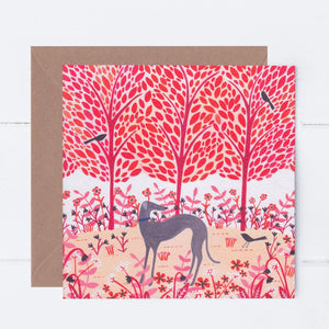 Autumn Greyhound Greeting Card