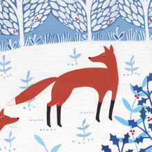 Load image into Gallery viewer, Winter Foxes Art Print