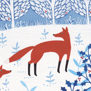 Winter Foxes Art Print