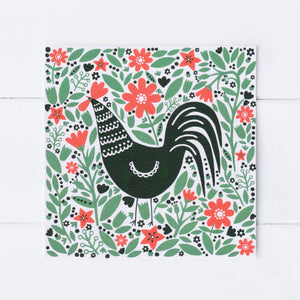Cockerel In A Field Greeting Card